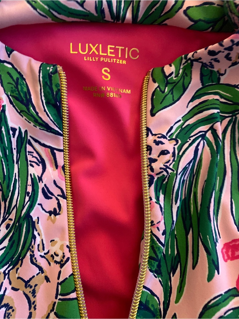 Lilly Pulitzer Pink and Green Tropical Print Sleeveless Dress-S pink green - Picture 3 of 4